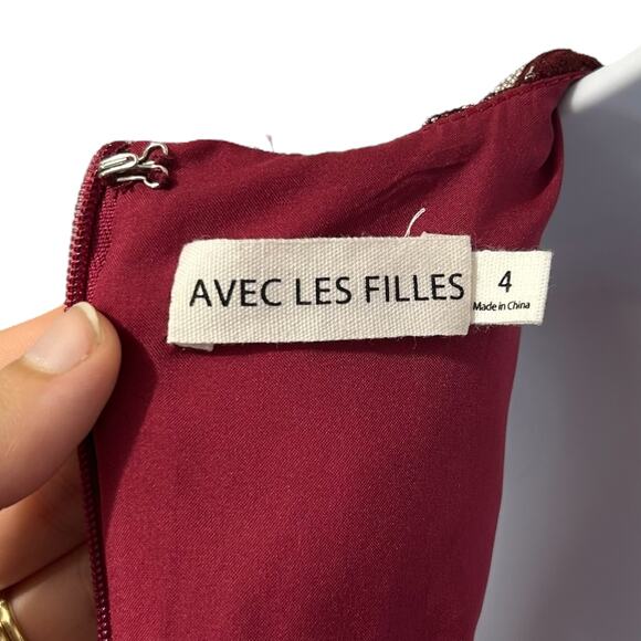 Avec Les Filles Floral Maxi Dress - Red and Pink - Picture 3 of 6